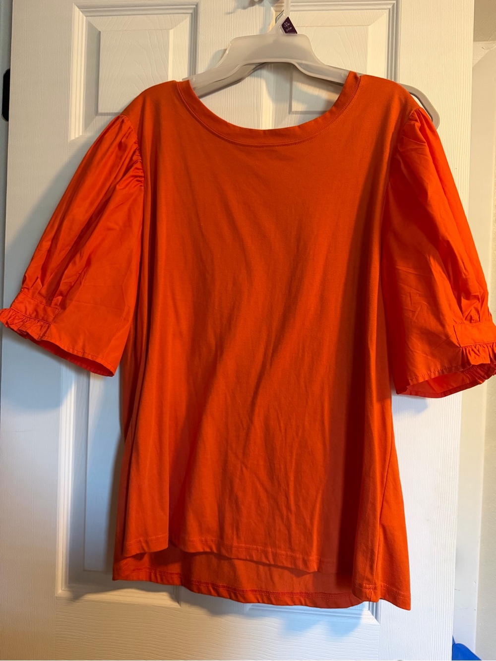 ODDY PLUSBright Orange Puff Sleeve Tee